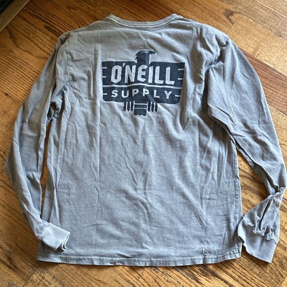 O’Neill Pigment Dye 100% Cotton Long Sleeve Crewneck Graphic Tee T-Shirt Sz L - Picture 4 of 7